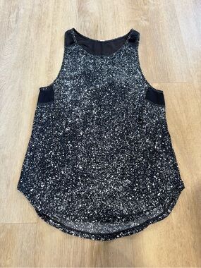 lululemon athletica Black with White Speckle Tank Top